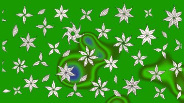 Düz Çiçek Elementleri Tasarımı. Renkli Bahar Teması eskiz kalıbı. Eskiz klasiği. Raster Şirin kumaş deseni.