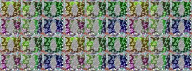 Yeşil renkte çiçeklerle süslenmiş kusursuz çiçek deseni. Suluboya tarzında yeşil renkte çiçekler.