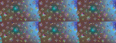 Çiçekler, dallar, bitkiler ve çiçekler. El çizimi. Güzel kumaş deseni. Raster illüstrasyonu.