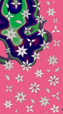 Güzel kumaş deseni. Raster illüstrasyonu. Küçük çiçekteki sevimli çiçek deseni. Güzel karalamalı çiçek deseni çiz..