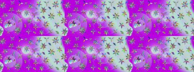 Raster Illustrasyon 'daki Çiçek Deseni' nin son moda çizimi. Renkli Yaz Temalı eskiz kalıbı. Düz Çiçek Elementleri Tasarımı. Güzel kumaş deseni.