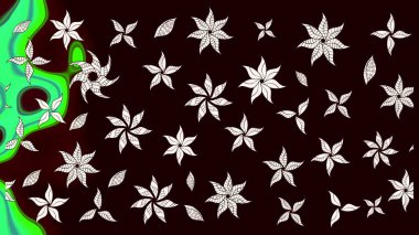 Yapraklı çizim şekli. Poster ya da kapak için arka plan. Tekstil için figür. Şirin, zarif çiçekler Raster illüstrasyonu. Davetiye ve kartpostal tasarımı için dekoratif çiçek unsurları.