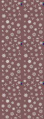 Kahverengi renkli çiçekler. Raster illüstrasyonu. Çiçek süslemeli çizim deseni.