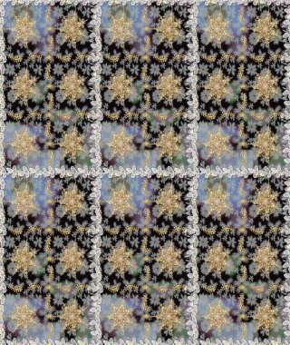 Tekrarlayan ögelerle soyut arkaplan çiz. Gri ve altın desenli. Zarif raster klasik desen.