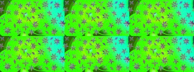 Çizim çiçek deseni duvar kâğıdı olarak kullanılabilir. Yeşil renkli çiçekler. Raster illüstrasyonu.
