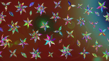 Suluboya, elle çizilmiş. Kahverengi yapraklı yabani çiçekler. Raster illüstrasyonu. Taslak arkaplan deseni.