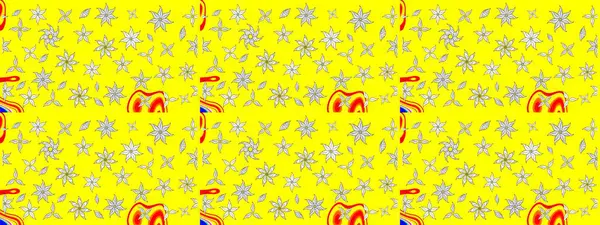 Çiçek arkaplan. Renkli çizim kalıbı. Sarı renkli şirin tekstil tarzında. Raster illüstrasyonu. Çiçek duvar kağıdı.