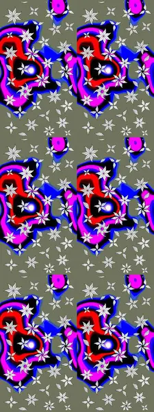 Renkli Bahar Teması eskiz kalıbı. Çiçekli çizim şekli. Yeşil renkli çiçekler. Düz Çiçek Elementleri Tasarımı.