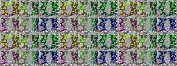 Yeşil renkte çiçeklerle süslenmiş kusursuz çiçek deseni. Suluboya tarzında yeşil renkte çiçekler.