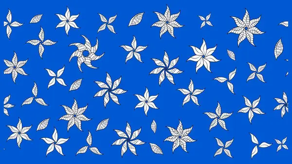 Raster illüstrasyonu. Çiçekli yumuşak bir eskiz şekli. Yumuşak, mavi renkte bahar çiçekleri. Raster çiçekleri klasik tarzda resmedilir..