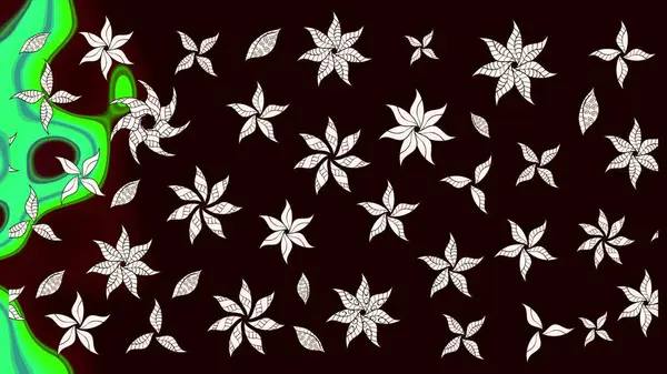 Yapraklı çizim şekli. Poster ya da kapak için arka plan. Tekstil için figür. Şirin, zarif çiçekler Raster illüstrasyonu. Davetiye ve kartpostal tasarımı için dekoratif çiçek unsurları.