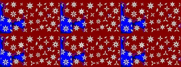 Raster illüstrasyonu. Kırmızı renklerde. Çiçekli güzel suluboya desen.