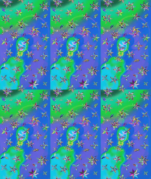 Kumaş, duvar kağıdı ve kağıt üzerine baskı yapmak için gelişen arka plan. Eski usul küçük çiçekli şirin bir eskiz deseni. Moda arka planında parlak buketler. Raster illüstrasyonu.