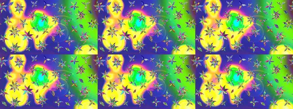 Raster düz çiçek çizim deseni. Yeşil renkli çiçekler. Tasarım hediye paketi, tebrik kartları, posterler ve afiş tasarımı.