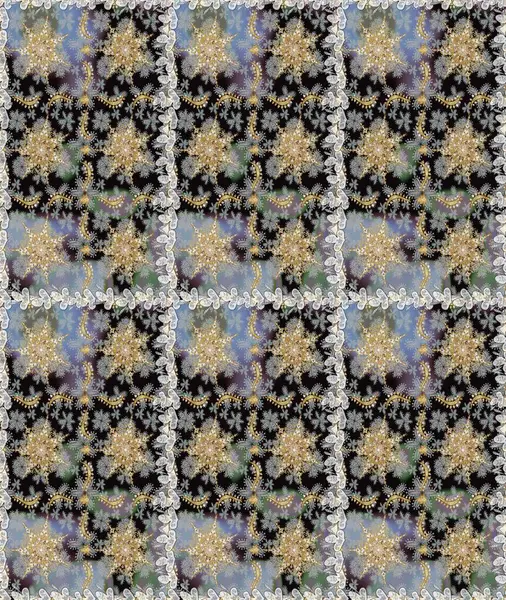 Tekrarlayan ögelerle soyut arkaplan çiz. Gri ve altın desenli. Zarif raster klasik desen.