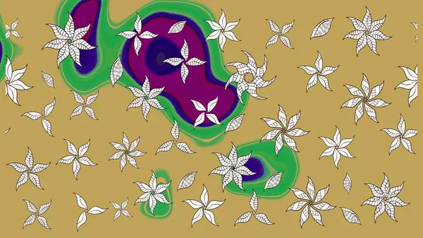 Sarı renkli çiçekler. Çiçekli karalama şeklinde Raster çiçek deseni. Nazik, sevimli çiçek arkaplanı..