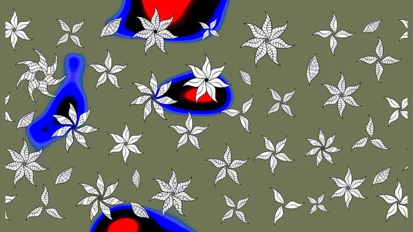 Küçük çiçekteki sevimli çiçek deseni. Yeşil renkte çiçekler.