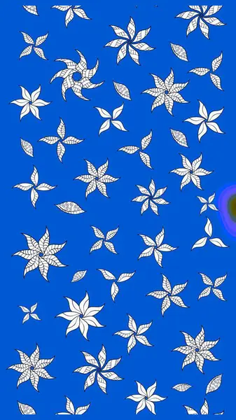 Mavi renkli çiçekler. Raster düz çiçek çizim deseni. Tasarım hediye paketi, tebrik kartları, posterler ve afiş tasarımı.