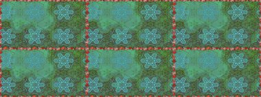 Sevimli çiçek raster deseni. Düz Çiçek Elementleri Tasarımı. Kusursuz Renksiz Bahar Temalı Kusursuz Arkaplan. Yeşil renkte çiçekler.