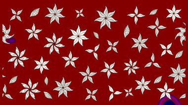 Kırmızı yapraklı yabani çiçekler. Eskiz arkaplan modeli. Raster illüstrasyonu. Suluboya, elle çizilmiş.