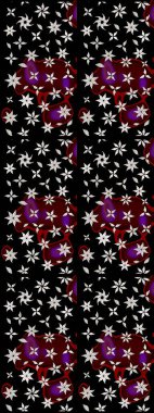 Egzotik çiçekler, botanik olarak parlak, klasik siyah renkler. Klasik tropikal doğal elementlerin suluboya seti. Raster illüstrasyonu.