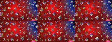 Kırmızı renklerde Asya tekstili. Raster illüstrasyonu. Suluboya çiçekli çiçek deseni.