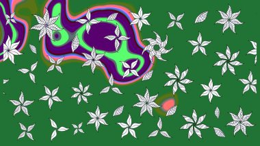 Düz Çiçek Elementleri Tasarımı. Renkli Yaz Temalı eskiz kalıbı. Modaya uygun kumaş deseni. Sevimli çiçek raster deseni.