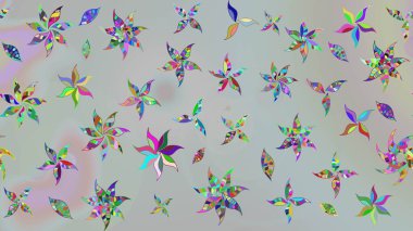 Davetiye ve kartpostal tasarımı için dekoratif çiçek unsurları. Tekstil için figür. Poster ya da kapak için arka plan. Yapraklı çizim şekli. Sevimli zarif çiçekler Raster illüstrasyonu.