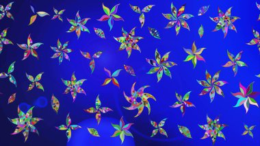 Raster resim. Çiçek desenli çiçek ve yaprakları ile. Sevimli küçük çiçek desenle.