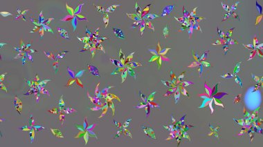 Zarif, parlak ve gri çiçek desenli tasarım. Raster. Sabıka baskıları, bebek kıyafetleri, duvar kâğıtları, paket kutuları vb..