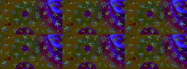 Soyut etnik raster çizim kalıbı. Kabile sanatı boho baskısı, klasik çiçek arkaplanı. Arkaplan dokusu, duvar kağıdı, kahverengi renkli çiçek teması.