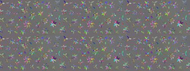 Gri renklerde. Raster illüstrasyonu. Çiçekli güzel suluboya desen.