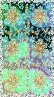 Damask arkaplanı tekerrür ediyor. Barok tarzında altın çiçek süsü. Tarafsız renklerde altın element. Antika altın tekrarlanabilir duvar kağıdı.