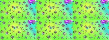 Renkli Bahar Teması eskiz kalıbı. Düz Çiçek Elementleri Tasarımı. Yeşil renkli çiçekler. Çiçekle çizim deseni.