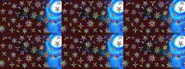 Renkli Bahar Teması eskiz kalıbı. Düz Çiçek Elementleri Tasarımı. Raster illüstrasyonu. Kahverengi renkli çiçekler. Asya tekstil tarzında. Çiçek desenini çiz.