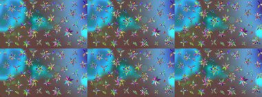 Düz Çiçek Elementleri Tasarımı. Renkli Bahar Teması eskiz kalıbı. Parlak arkaplan eskiz desenli çiçekli fantezi tasarımı.