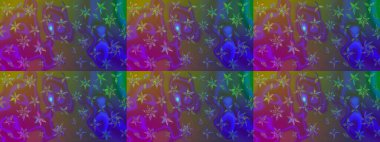 Düz Çiçek Elementleri Tasarımı. Renkli Bahar Teması eskiz kalıbı. Raster illüstrasyonundaki çiçek desenli çizim. Mor renkte çiçekler.