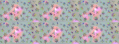 Raster illüstrasyonu. Çizim çiçek deseni duvar kâğıdı olarak kullanılabilir. Gri renkli çiçekler.