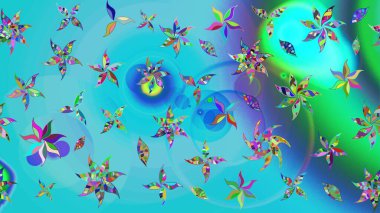 Davetiye ve kartpostal tasarımı için dekoratif çiçek unsurları. Şirin, zarif çiçekler Raster illüstrasyonu. Poster ya da kapak için arka plan. Tekstil için figür. Yapraklı çizim deseni.