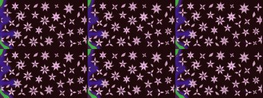 Düz Çiçek Elementleri Tasarımı. Çiçeksel fantezi tasarımı ve parlak bir arka plan çizimi. Renkli Bahar Teması çizim şablonu.