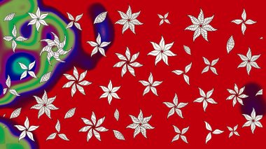 Zarif, parlak ve kırmızı çiçek desenli eskiz. Sabıka fotoğraflarında, bebek kıyafetlerinde, duvar kâğıtlarında, paket kutularında falan kullanılabilir. Raster..