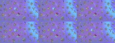 Raster illüstrasyonu. Taslak desenli, modaya uygun kumaş deseni. Düz Çiçek Elementleri Tasarımı. Şirin çiçek elementleri. Renkli Bahar Teması çizim şablonu.