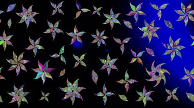 Siyah renkli çiçekler. Renkli Yaz Temalı eskiz kalıbı. Sevimli çiçek raster deseni. Düz Çiçek Elementleri Tasarımı.