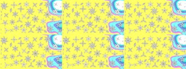 Sarı renklerde. Raster illüstrasyonu. Anti-stres için Raster soyut şablon sayfası.