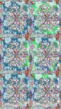 Çiçek deseni. Raster illüstrasyonu. Kusursuz Chichi kumaş deseni. Renkli Bahar Temalı Kusursuz Arkaplan. Düz Çiçek Elementleri Tasarımı.