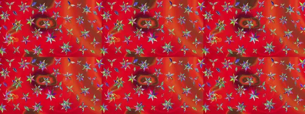 Modern, kırmızı raster arka plan duvar kağıdı çizimi, klasik çizgili desenli desenli çiçekler, çiçekli süsler. Çiçekli el çizimi çizimi deseni.