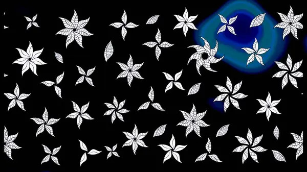 Siyah renkli çiçekler. Düz Çiçek Elementleri Tasarımı. Renkli Bahar Teması eskiz kalıbı. Güzel çiçek deseni..