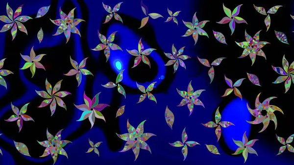 Renkli Bahar Teması eskiz kalıbı. Siyah renkli çiçekler. Raster illüstrasyonundaki çiçek desenli çizim. Düz Çiçek Elementleri Tasarımı.