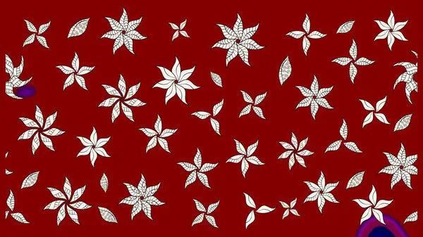 Kırmızı yapraklı yabani çiçekler. Eskiz arkaplan modeli. Raster illüstrasyonu. Suluboya, elle çizilmiş.