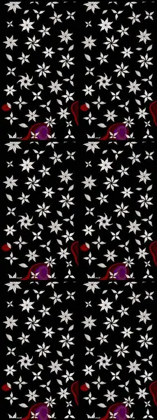 Raster illüstrasyonu. Şirin karalamalı çiçek desenli çizim. Raster illüstrasyonu. Eskiz tarzı siyah renkler. El yapımı çiçek ve bitki koleksiyonu.